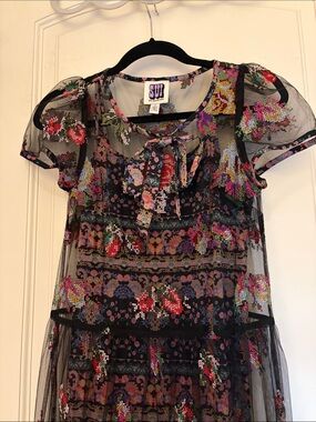 Sui by Anna Sui sheer dress with slip XS